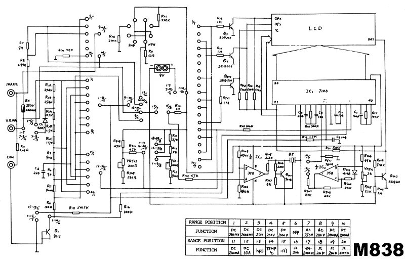 Принципиальные электрические схемы мультиметров Ответы Mail.ru: подскажите где найти схему на Мультиметр МD838