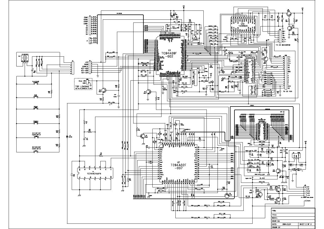 Принципиальные электрические схемы музыкальных центров HYUNDAI H-1404 SCH Service Manual download, schematics, eeprom, repair info for 