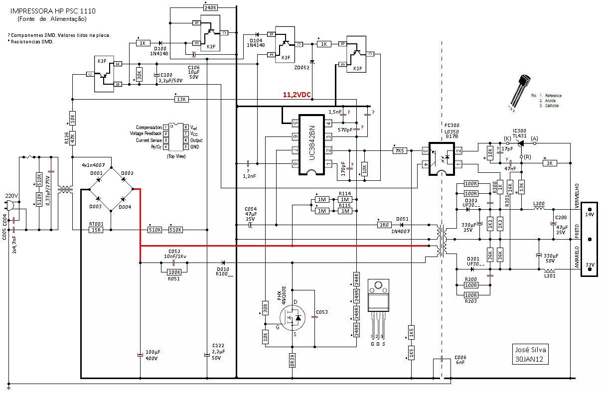 Принципиальные электрические схемы принтера Solucionado: Re: Impressora HP PSC 1110 - Comunidade de Suporte HP - 154950