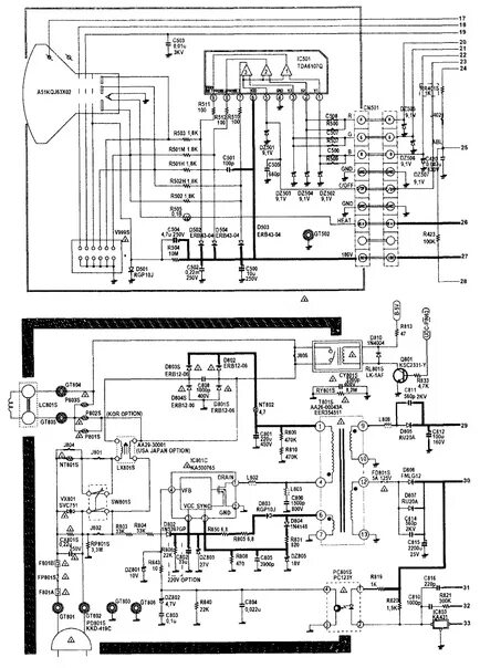 Принципиальные электрические схемы samsung Принципиальная схема телевизора samsung cs21k3q