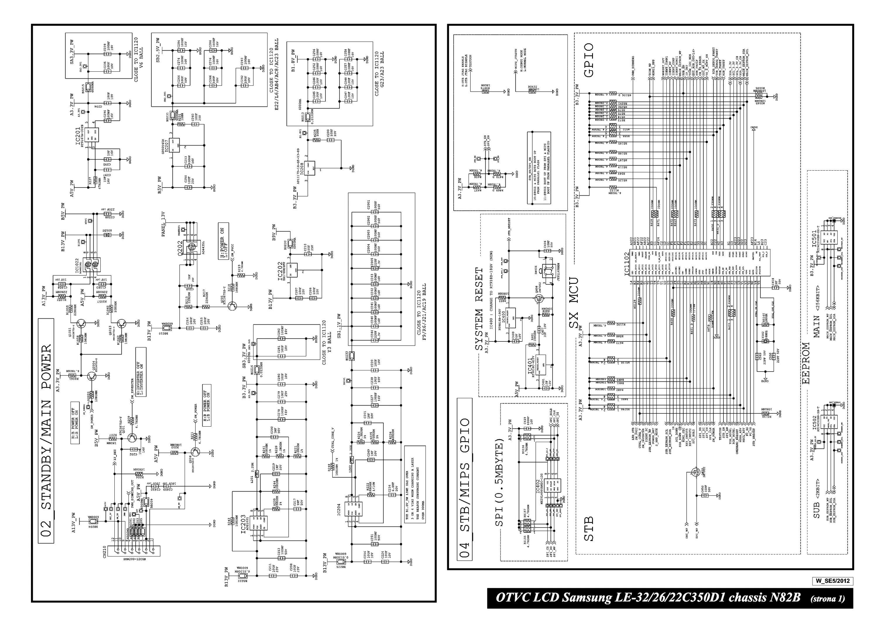 Принципиальные электрические схемы samsung SAMSUNG LE-32 26 22C350D1 CHASSIS N82B SCH PL Service Manual download, schematic