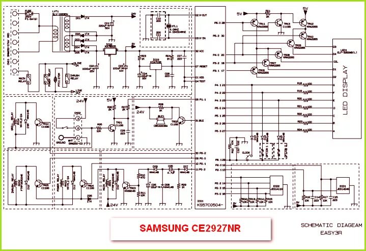 Принципиальные электрические схемы samsung Радиосхемы. - SAMSUNG CE2927NR схема блока управления