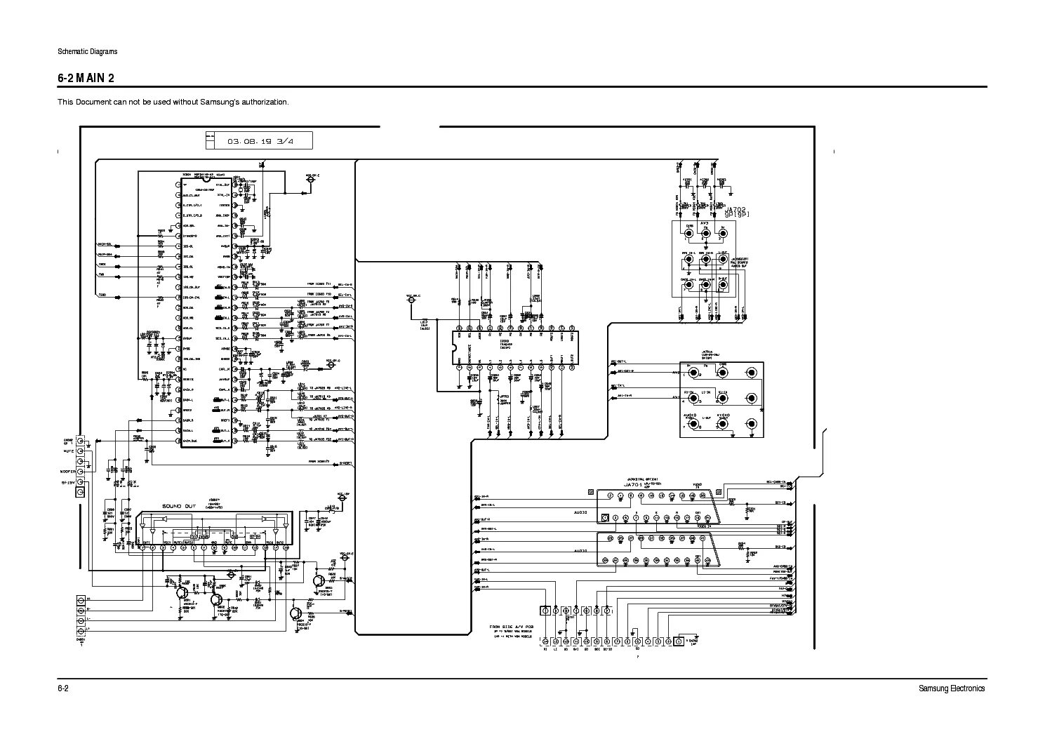 Принципиальные электрические схемы samsung SAMSUNG CS25M6SSQ CH S61A SCH Service Manual download, schematics, eeprom, repai