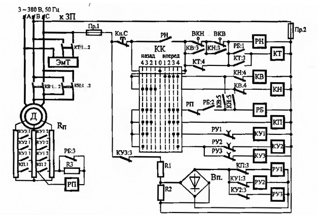 Принципиальные электрические схемы управление кранов Ответы Mail.ru: Какой тип двигателя изображён на схеме?