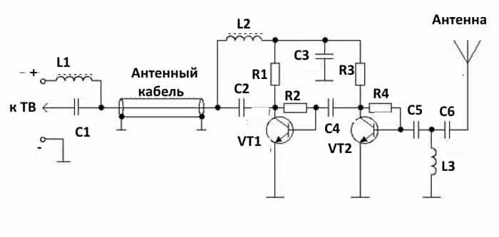 Принципиальные схемы антенных усилителей Как передать информацию и питание по двум проводам? Радиолюбитель - это просто! 