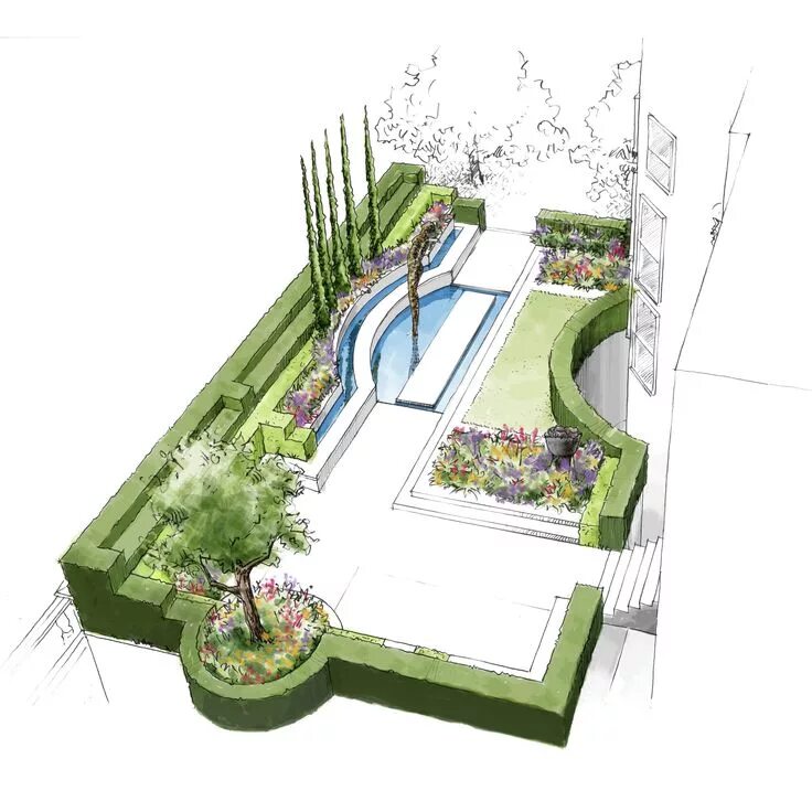 Принципы ландшафтного дизайна Town House, North West London - Suffolk and Cambridge Garden Design Garden desig