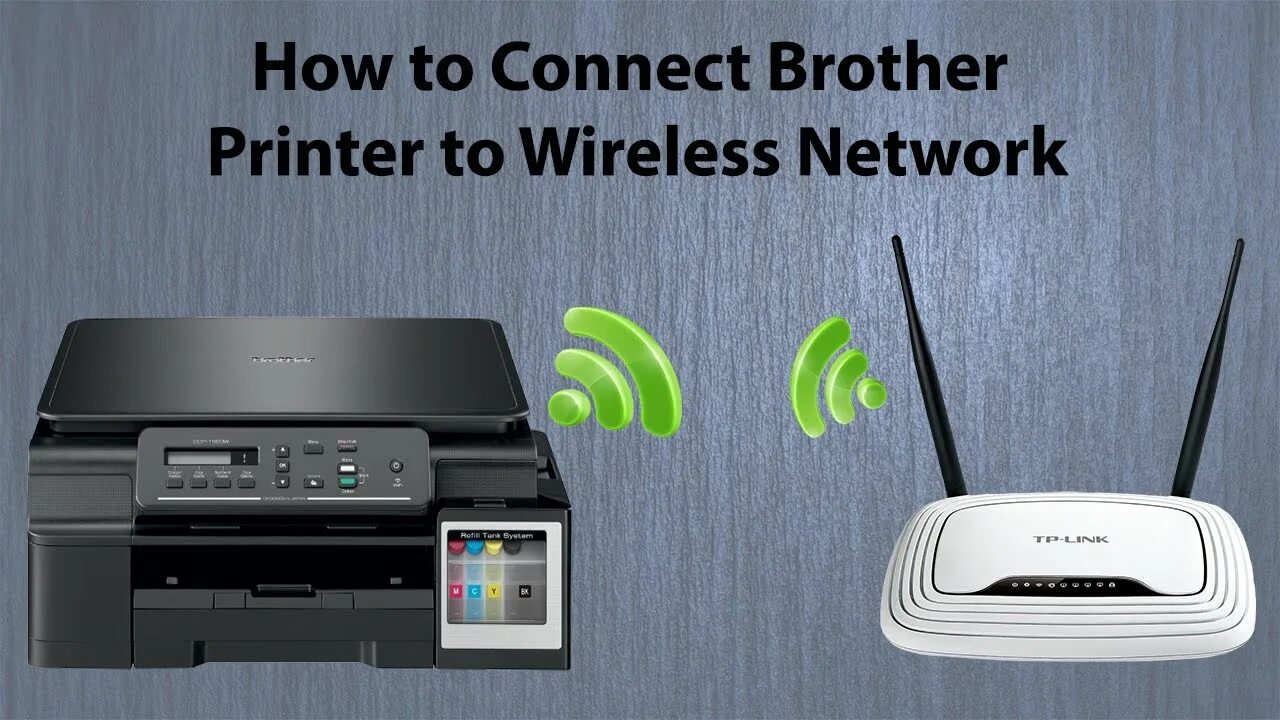 Принтер brother dcp как подключить wifi Brother DCP T500W Wifi Setup How to connect Printer to Wireless Network - YouTub