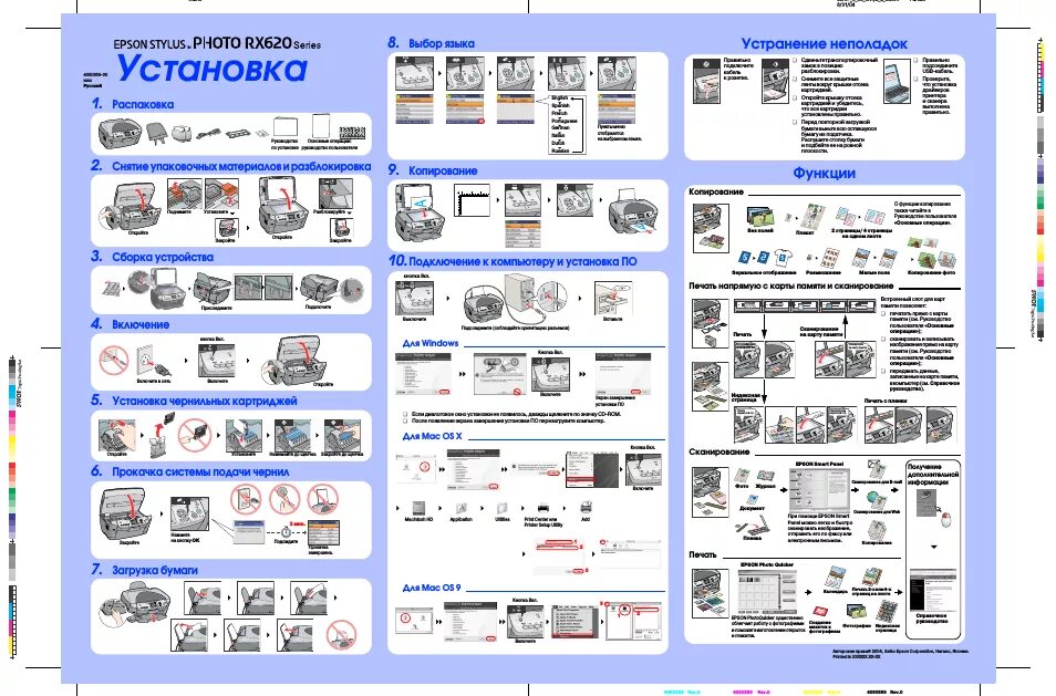 Принтер epson 3256 как подключить Инструкции и руководства для принтеров Epson Stylus Photo RX620