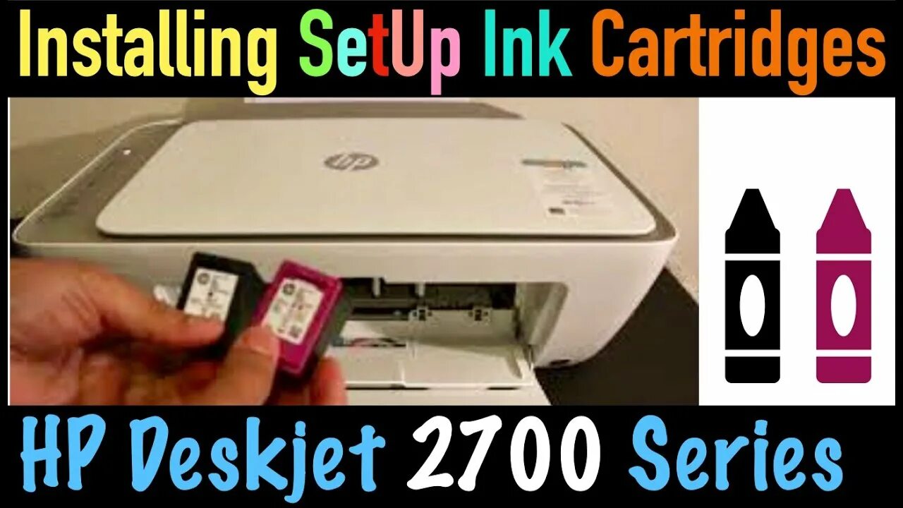 Принтер hp deskjet 2700e как подключить Installing Setup Ink Cartridges in HP Deskjet 2700 All-In-One Printer !! - YouTu