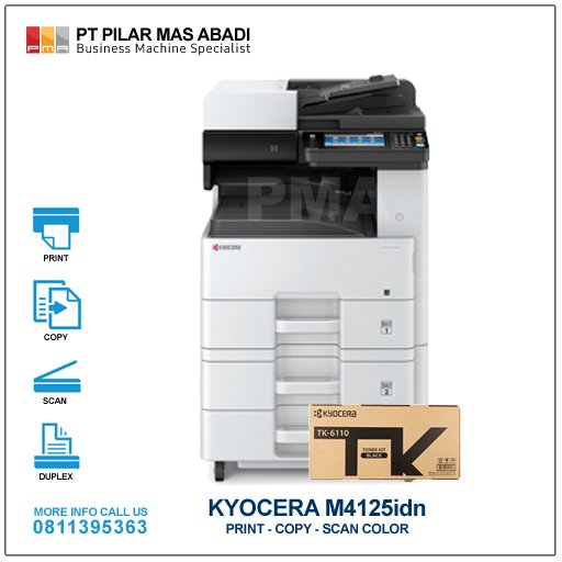 Принтер kyocera ecosys m4125idn как подключить блютуз Jual Jual Sewa Mesin Fotocopy Printer Kyocera A3 M4125idn + Extra 1 Toner Origin