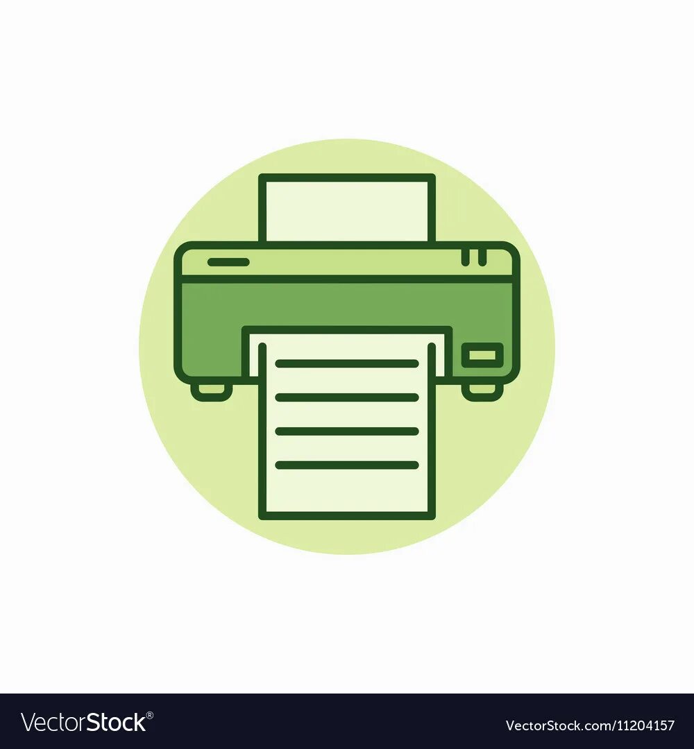 Принтер печатает зеленые фото Printer green icon Royalty Free Vector Image - VectorStock