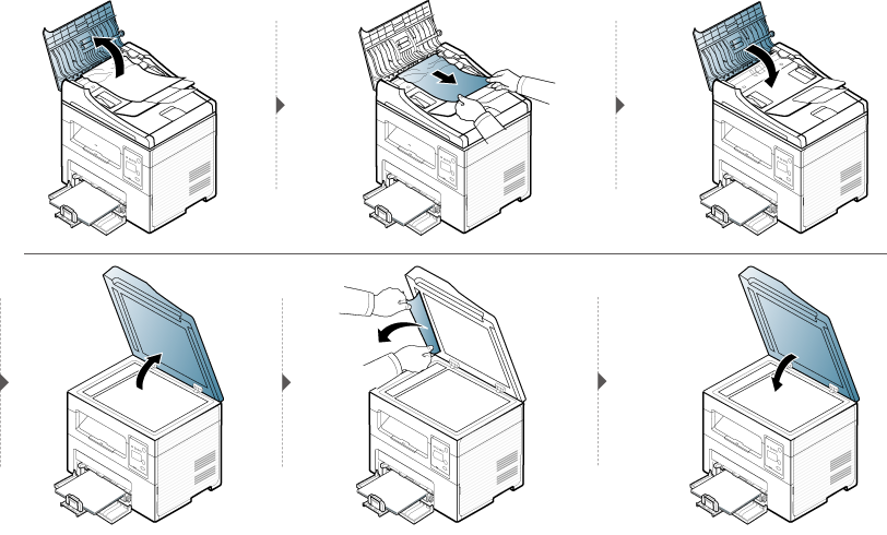 Принтер samsung scx 3400 series как подключить Clearing original document jams