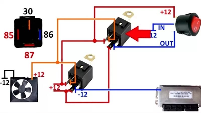 Принудительное подключение вентилятора через реле Как подключить принудительно вентилятор охлаждения на ваз 2112 инжектор - фото -