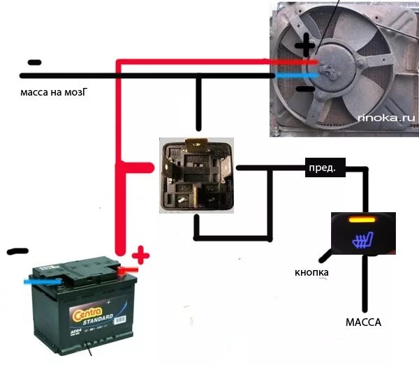 Принудительное включение вентилятора калина 1 схема подключения Принудительное включение вентиля - Lada 21099, 1,5 л, 1999 года просто так DRIVE