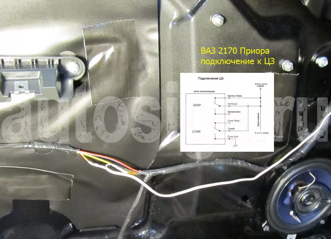 Приора подключение сигнализации к центральному Фото по установке автосигнализации на Lada Priora