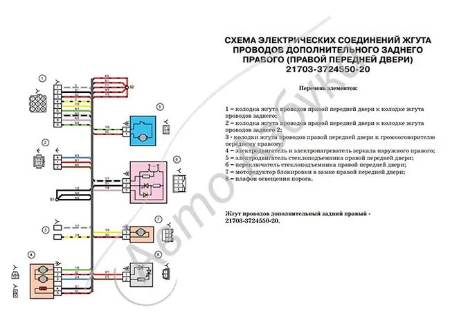 Приора задний фонарь схема подключения Жгут проводов 21703-3724550-20 правой двери на ЛАДА Приора Люкс AliExpress