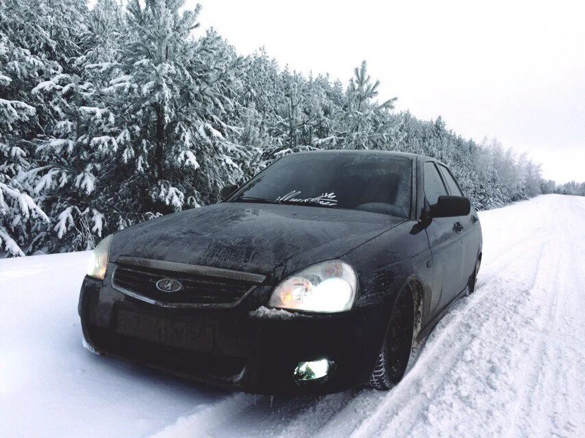 Приора зимой фото Грязный фотосет - Lada Приора седан, 1,6 л, 2008 года фотография DRIVE2