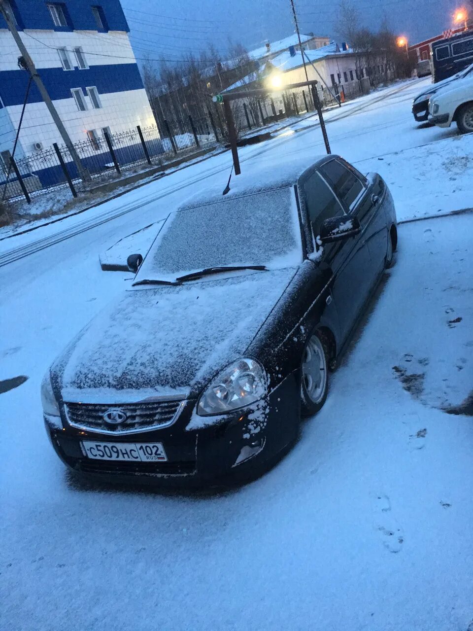 Приора зимой фото Переобулся на лето) - Lada Приора седан, 1,6 л, 2012 года колёсные диски DRIVE2