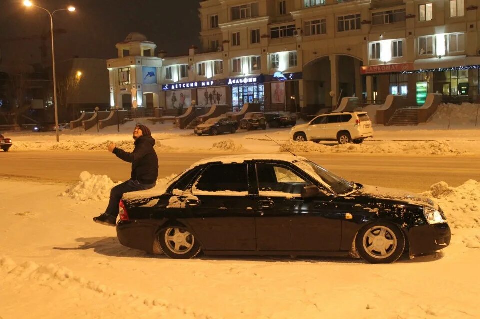 Приора зимой фото немного зимних фото) - Lada Приора седан, 1,6 л, 2013 года фотография DRIVE2