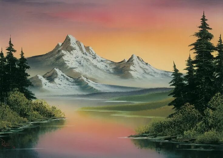 Природа фото для рисования Pin on Bas - Project 1 Research Bob ross paintings, Bob ross art, Mountain paint