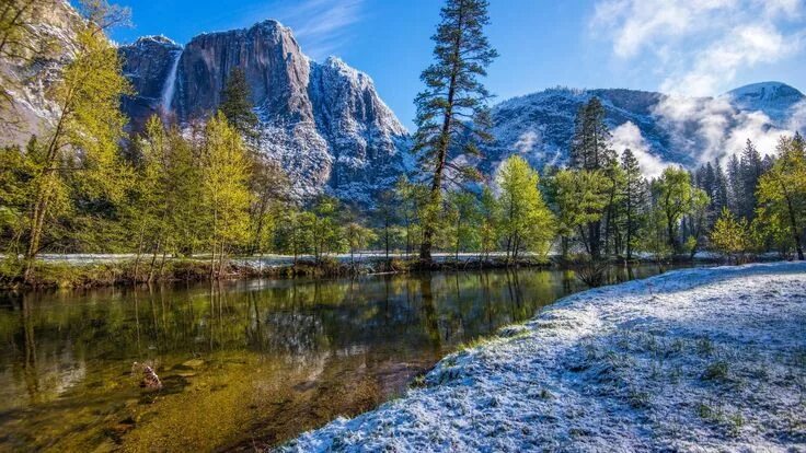 Природа фото онлайн бесплатно #winter, #trees, #mountains, #nature, #landscape, #snow, wallpaper Hd nature wal