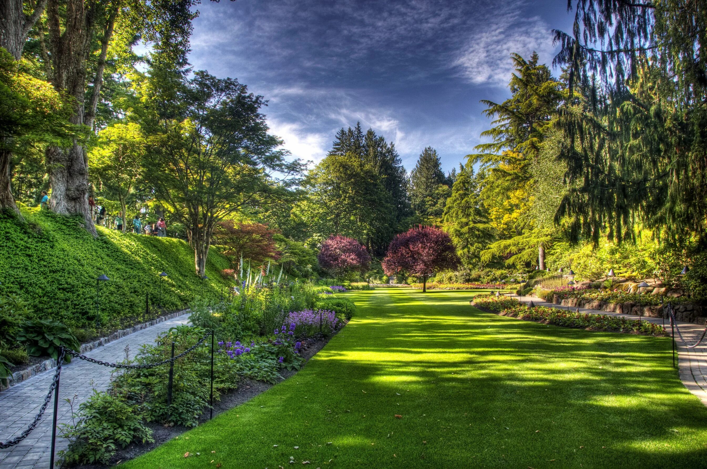 Природа фото парка Jardines Butchart, Brentwood Bay, Columbia Britanica, Canada. Garden pictures, G