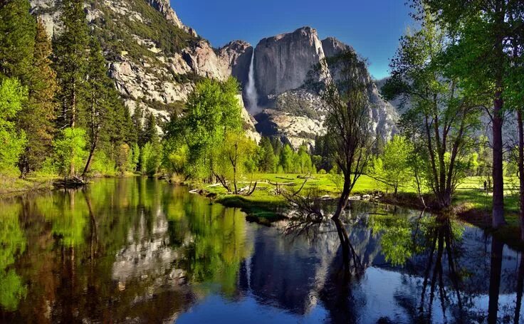 Природа фото смотреть онлайн photo of bodies of water near cliff, merced river, yosemite national park, merce