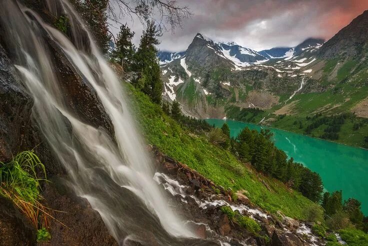 Природа горного алтая фото самые красивые места Верхнее Мультинское Mountain waterfall, Beautiful nature, Waterfall