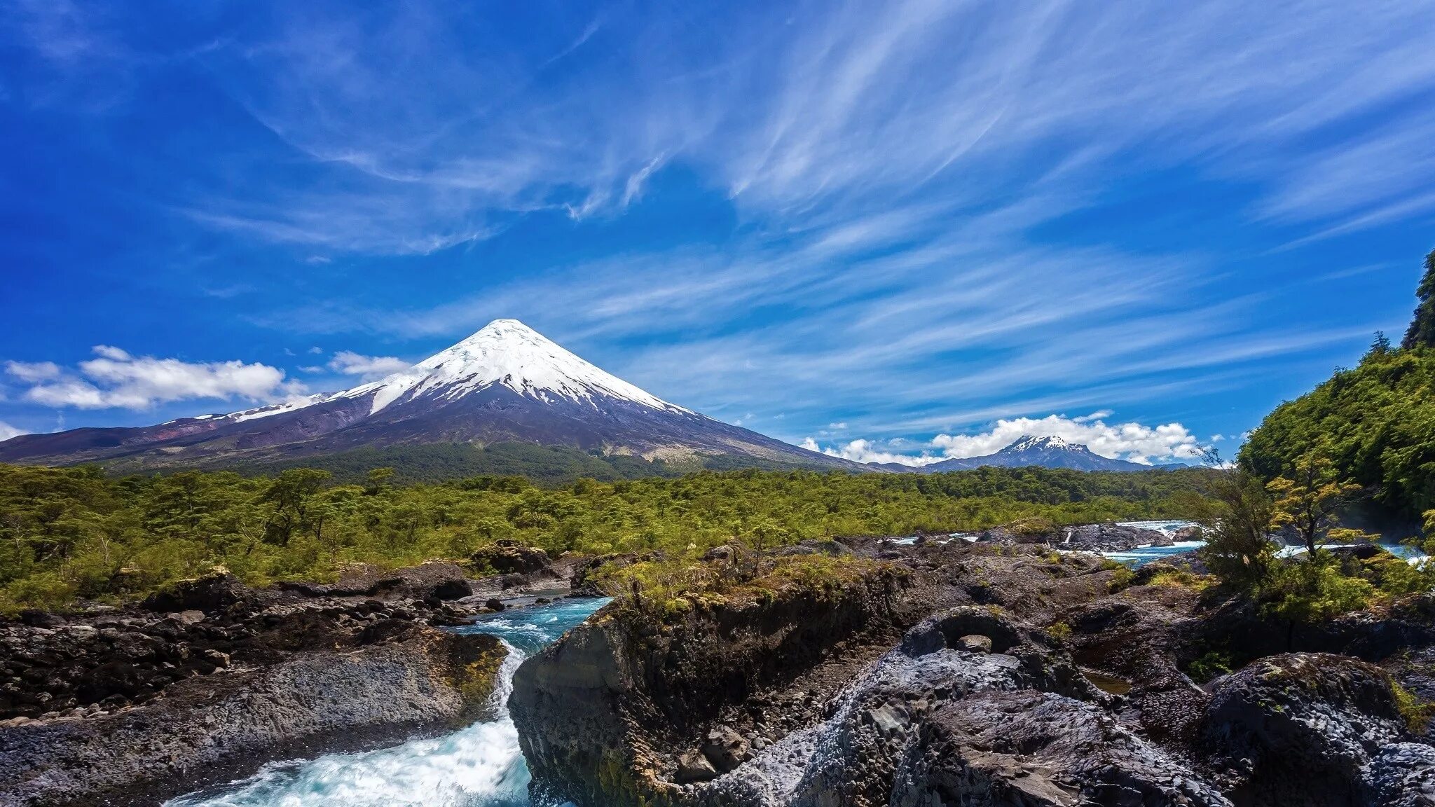 Природа камчатки фото самые красивые Wallpaper : landscape, forest, mountains, sea, nature, clouds, snowy peak, river