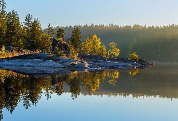 Природа карелии фото самые красивые Зазеркалье (Ладожское озеро, Карелия, Россия) автор Лашков Фёдор // Through the 