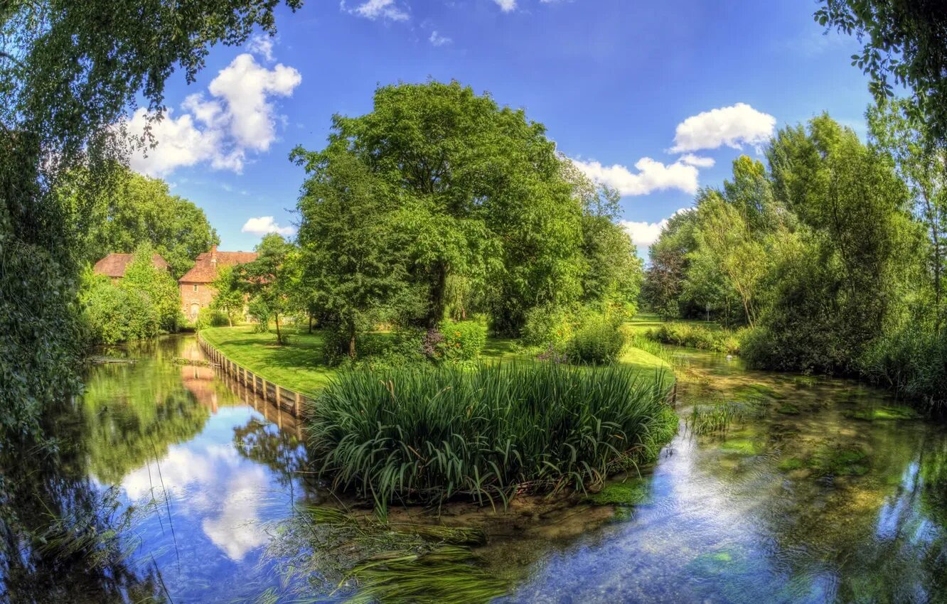 Природа с рекой фото красивые Wallpaper the sky, water, trees, river, Germany for mobile and desktop, section 