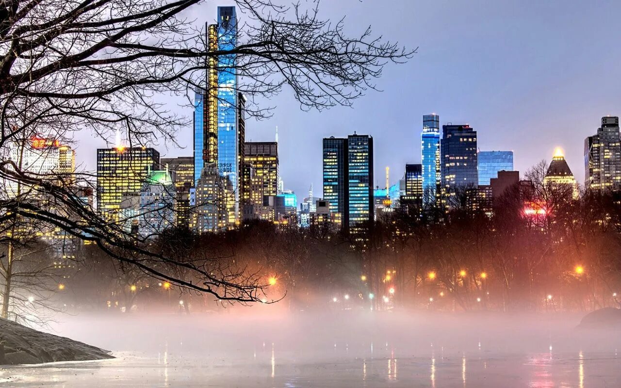 Природа в городе фото Pin by tamara t_music on Central Park / New York City Skyline, Foggy, Central pa