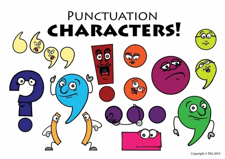 Природа выглядит как живая знаки препинания Cartoon punctuation clipart. Punctuation, Clip art, Free clip art