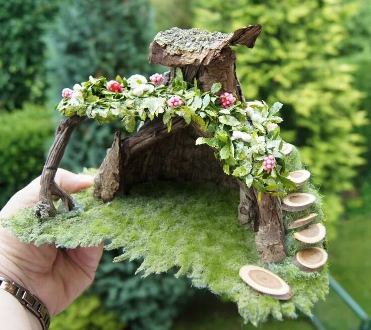 Природная поделка своими руками фото Nono mini Nostalgie Fairy garden diy, Fairy garden, Fairy garden houses