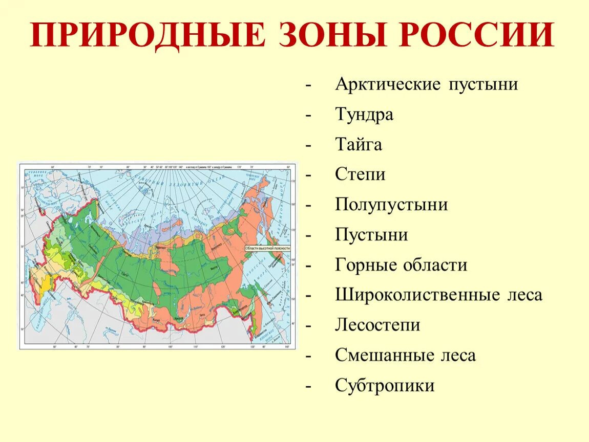 Природные зоны россии фото с названиями Назвать основные природные зоны