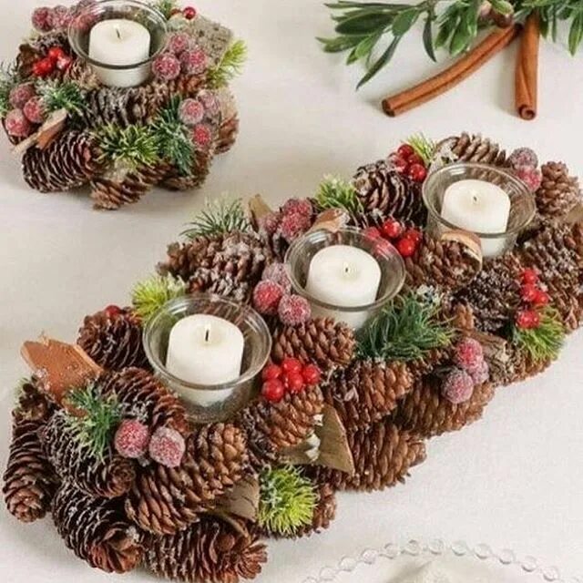 Природный декор своими руками Pin by Tania Vasko on Hand made Christmas centerpieces diy, Christmas centerpiec