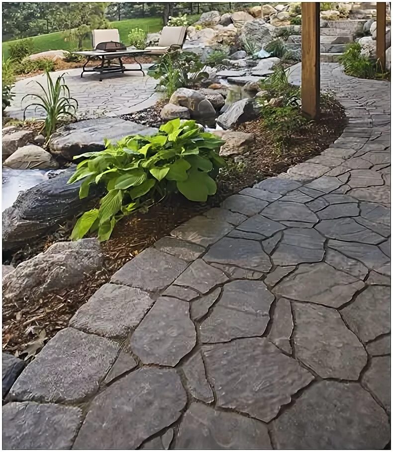 Природный камень для ландшафтного дизайна Картинки по запросу permacon random flagstone patio Garden design, Backyard land