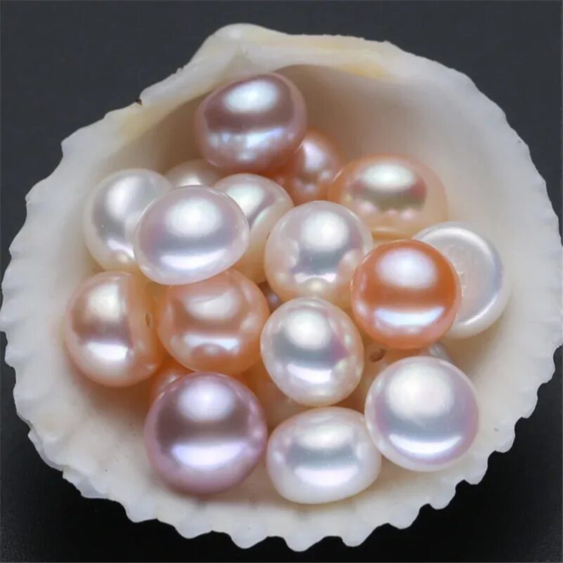 Природный жемчуг фото Aaa Half Drilled Fresh Water Pearl Loose Wholesale Flat Back Button Shape Wholes