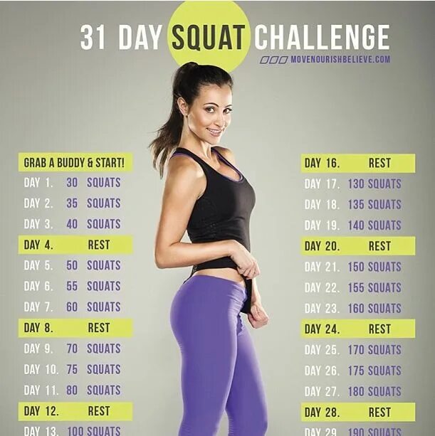 Приседания месяц фото 31 day squat challenge Workout challenge, Fitness inspiration, Fitness motivatio