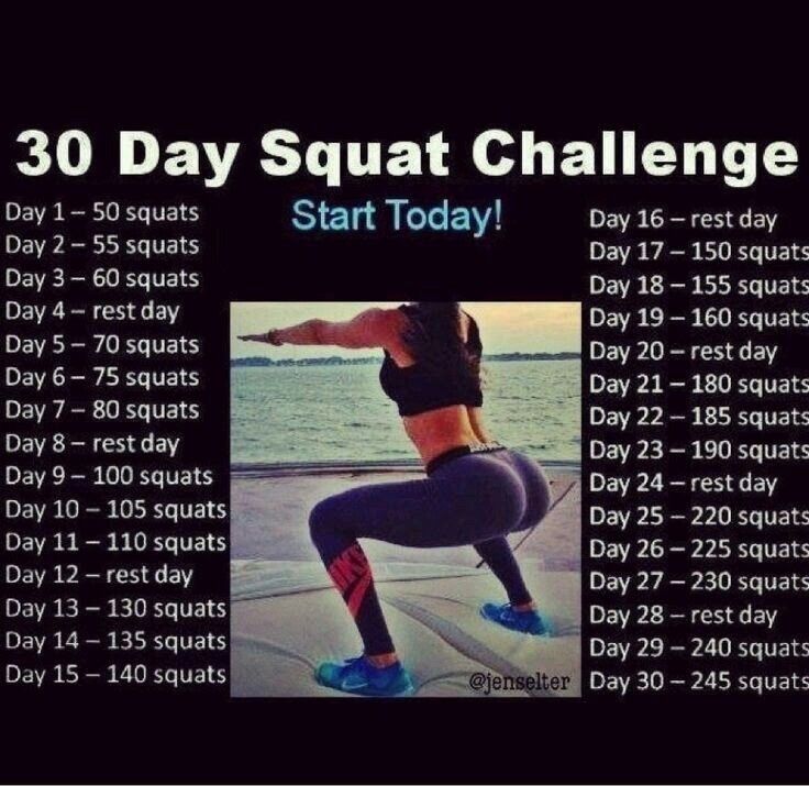 Приседания месяц фото Pin by Fabiana Gómez on Estética Workout results, 30 day squat challenge, Squat 