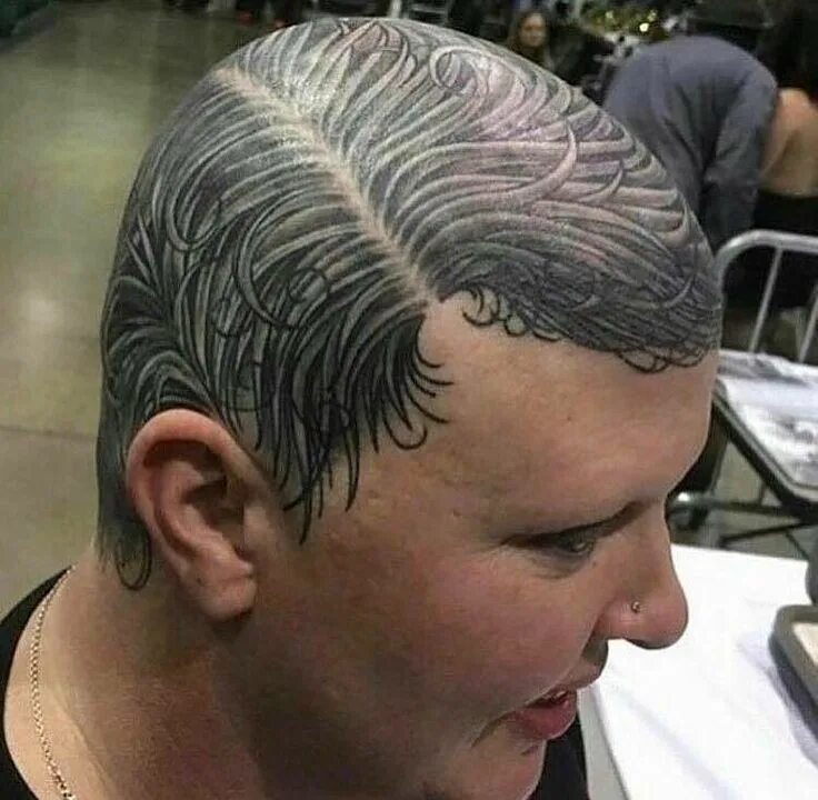 Приснилась красивая прическа у меня на голове Head tattoo hair, Hair tattoos, Funny tattoos