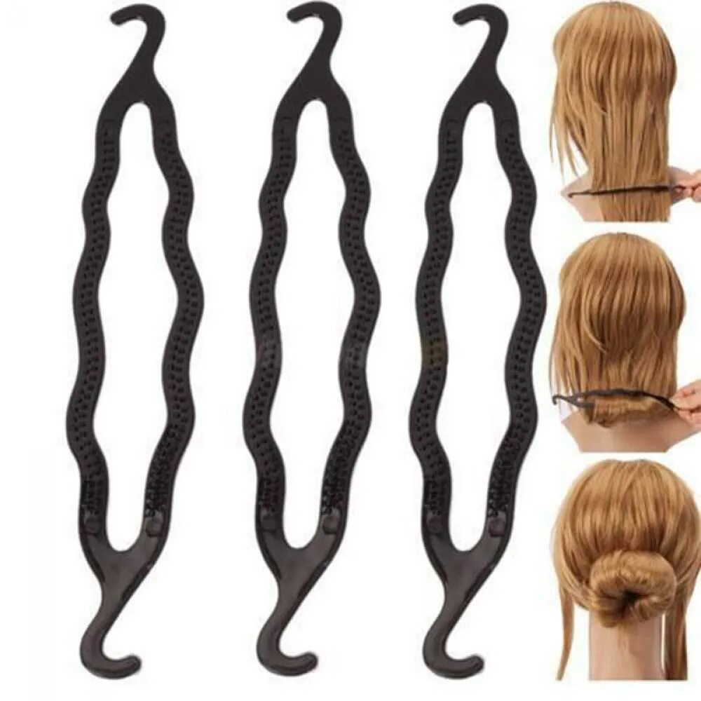 Приспособление для причесок на длинных волосах Braid Women Black Styling Clip Stick Bun Maker Hair Twist - купить по низким цен