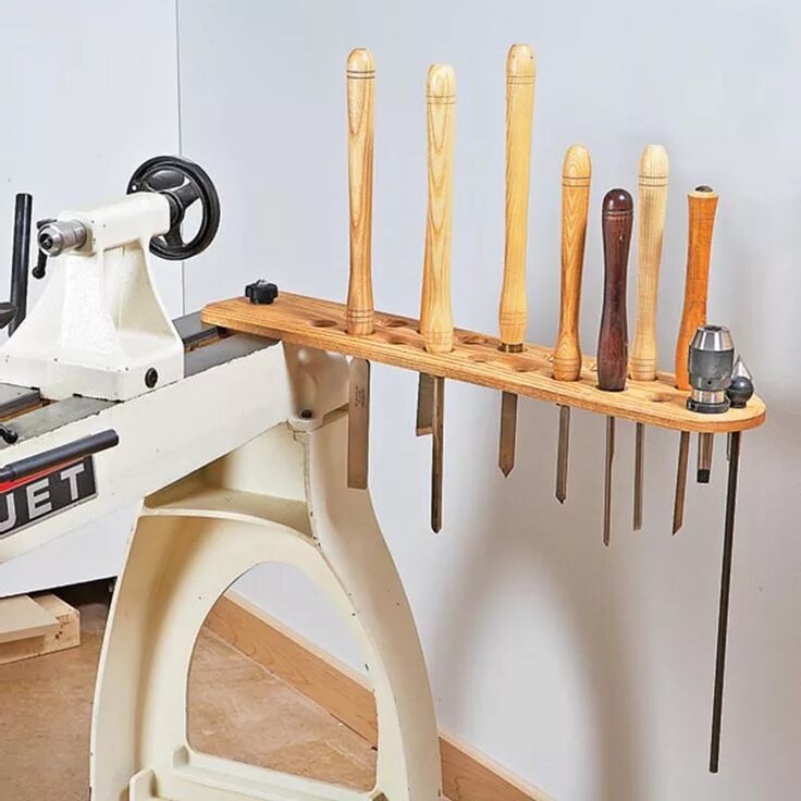 Приспособления для домашней мастерской своими руками Swing-Arm Lathe-Tool Holder Woodworking Plan from WOOD Magazine Wood crafting to