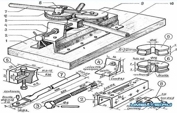 Приспособления своими руками чертежи Изготовление простого трубогиба для профильных труб Metal bending tools, Metal f