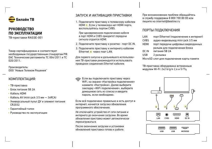 Приставка билайн подключение к телевизору Настройки тв билайн