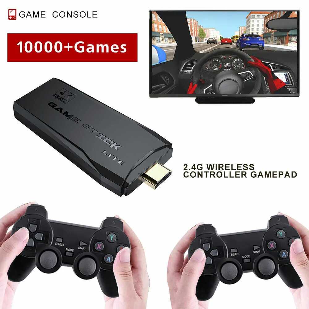 Приставка game stick 4k как подключить Прямая Поставка M8 4k Hd Tv Видео Игры Двойной 2,4g Беспроводной Геймпад Контрол