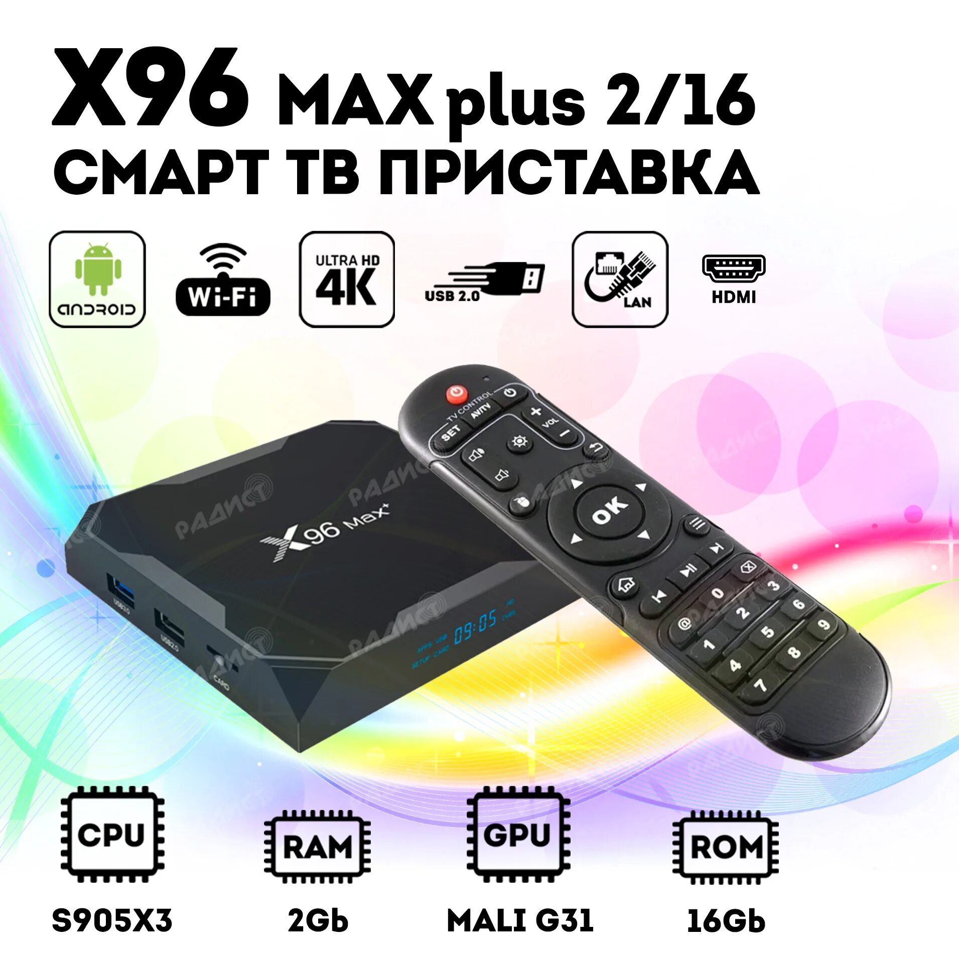 Приставка x96 max как подключить Медиаплеер x96max plus, черный, Android купить по низкой цене с доставкой в инте