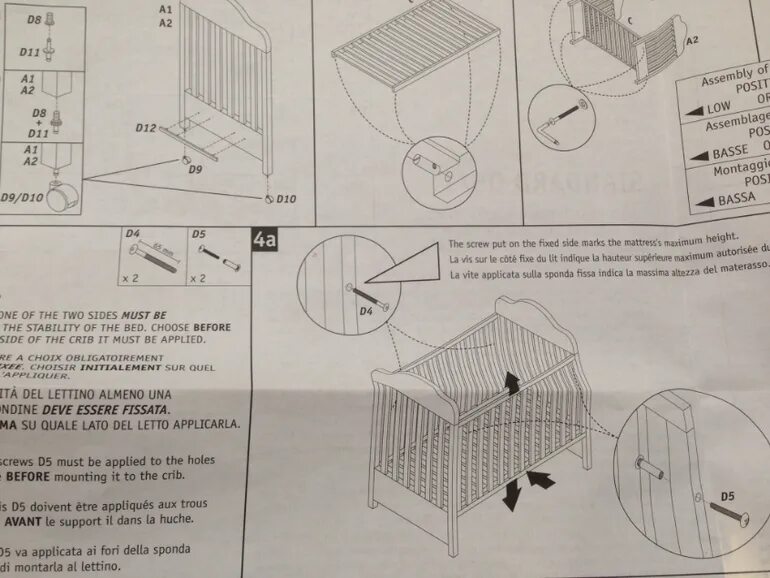 Приставная кроватка инструкция по сборке Собрать кроватку Pali форум Babyblog