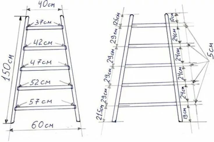 Приставная лестница своими руками из дерева чертежи Пин на доске ЛЕСТНИЦА Лестница, Стремянки, Чертежи