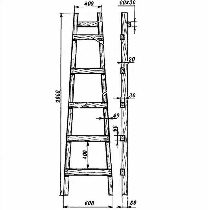 Приставная лестница своими руками из дерева чертежи Как сделать деревянную расширительную лестницу своими руками: подробный шурупове